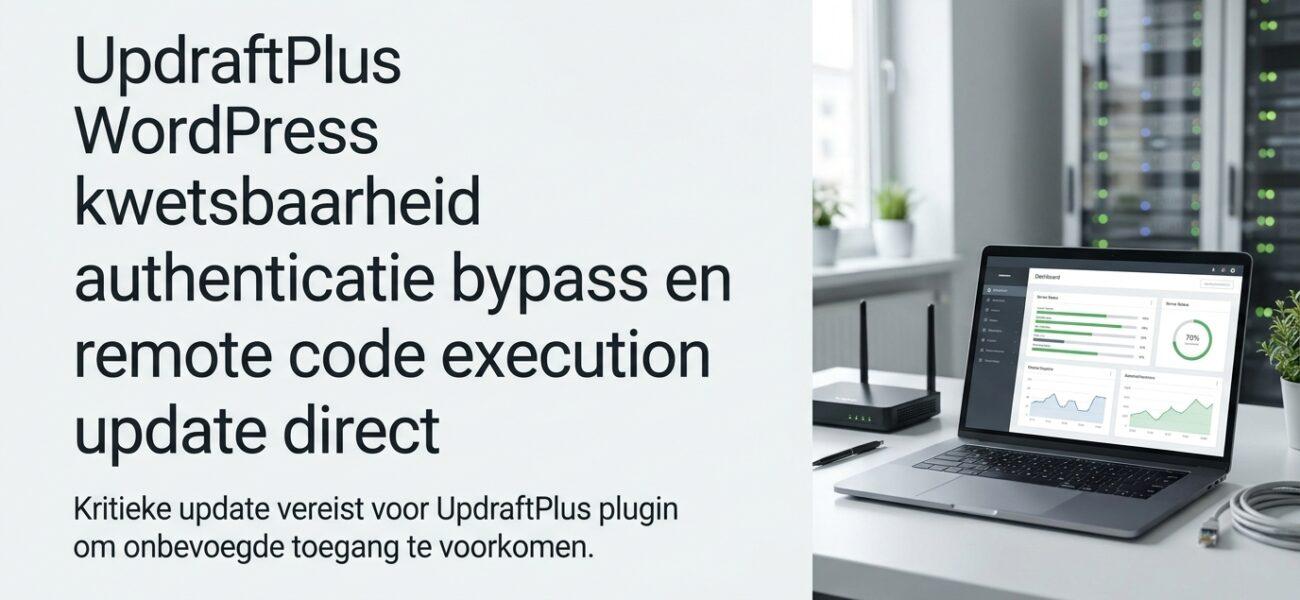 UpdraftPlus WordPress kwetsbaarheid authenticatie bypass en remote code execution update direct Wat is de UpdraftPlus kwetsbaarheid