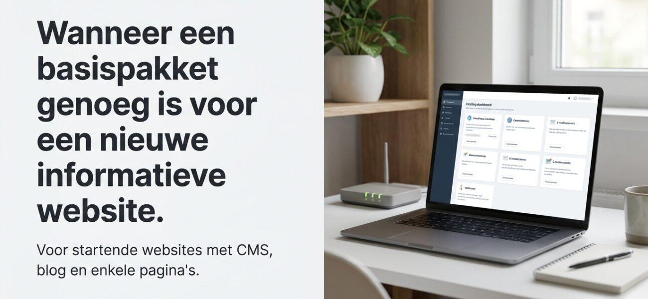 Wanneer een basispakket genoeg is voor een nieuwe informatieve website. Wat is een basispakket voor een nieuwe informatieve website