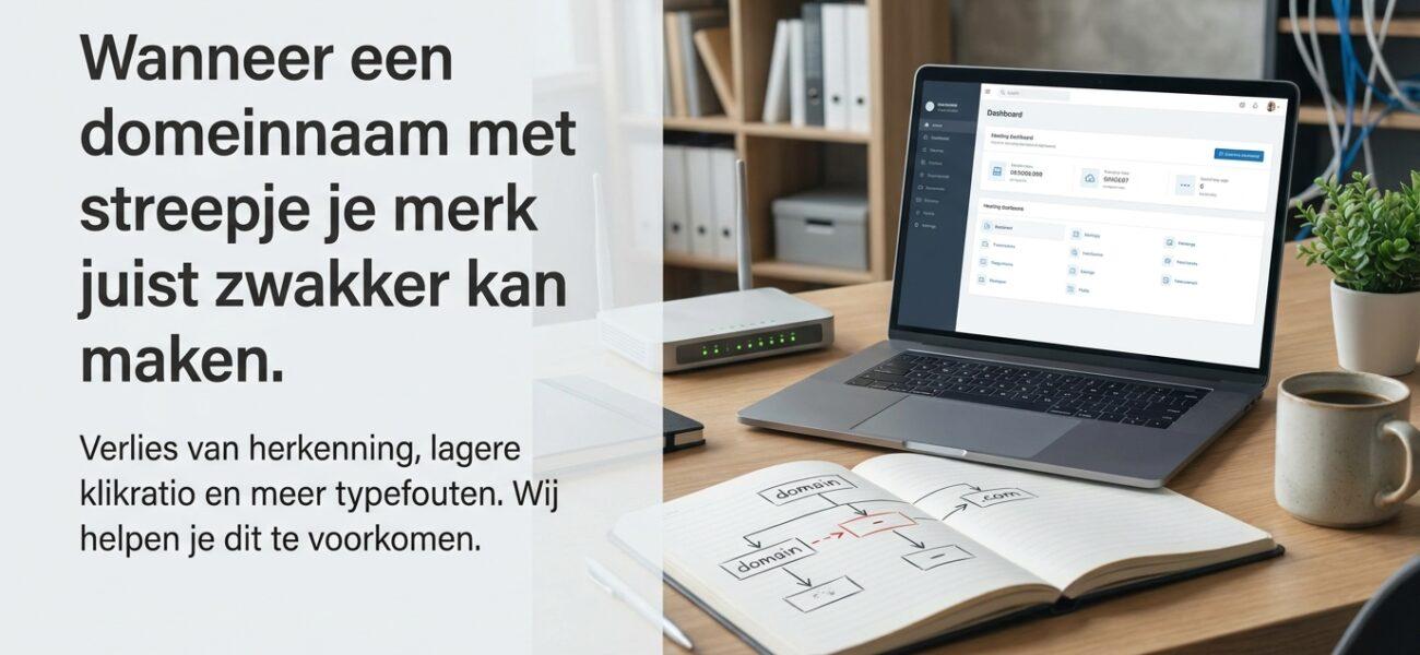 Wanneer een domeinnaam met streepje je merk juist zwakker kan maken. Wat een domeinnaam met streepje doet met je merk