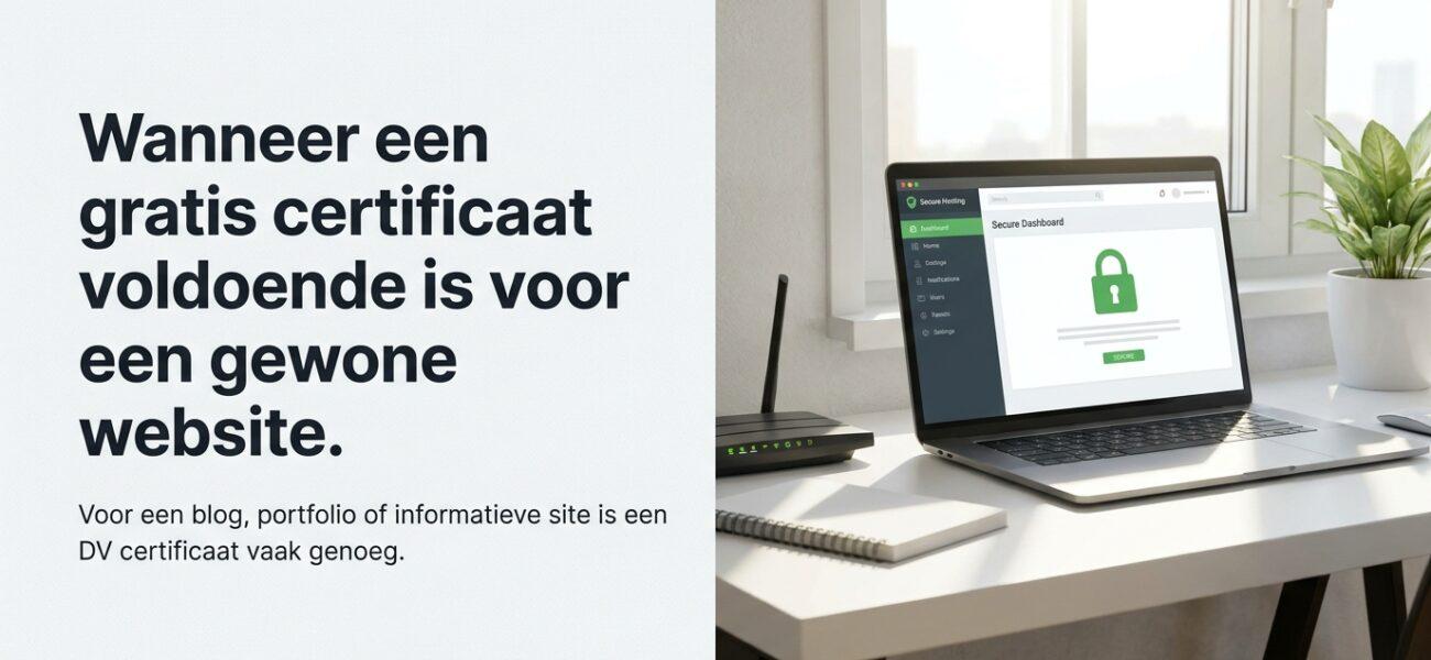 Home Web-Hosting Wanneer een gratis certificaat voldoende is voor een gewone website.