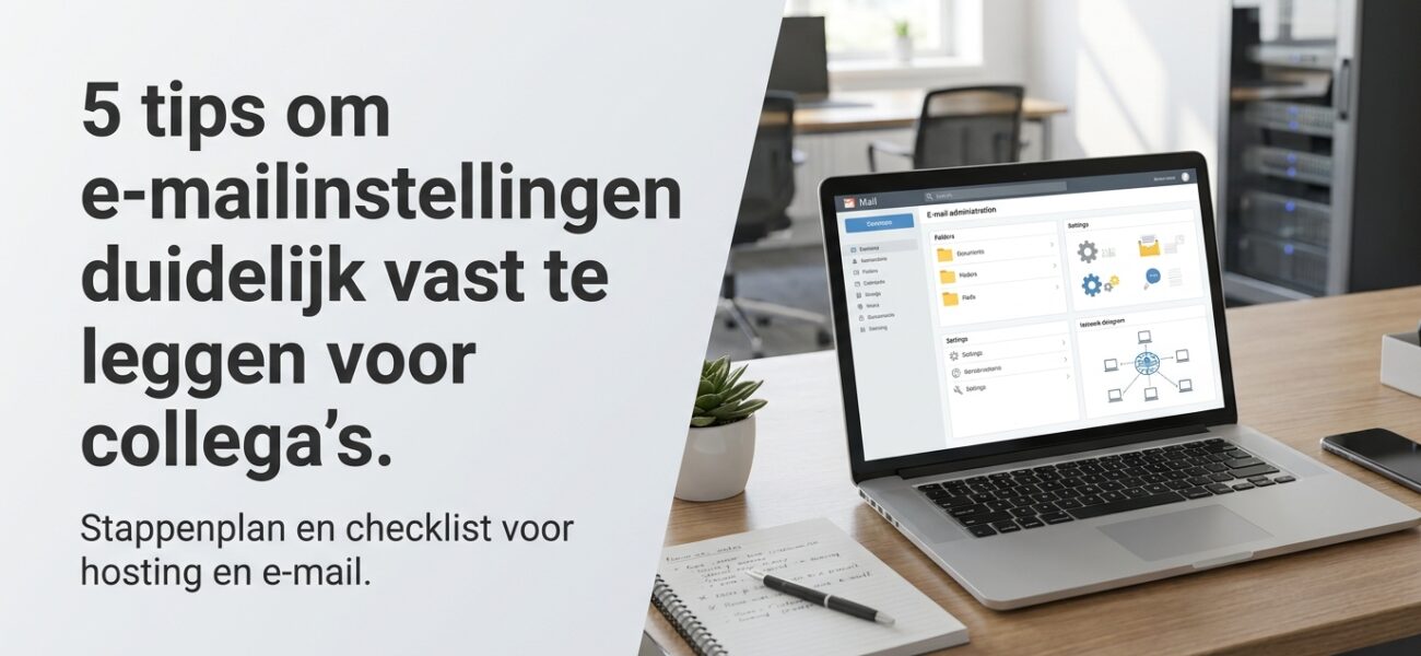 Web-Hosting 5 tips om e-mailinstellingen duidelijk vast te leggen voor collega’s.