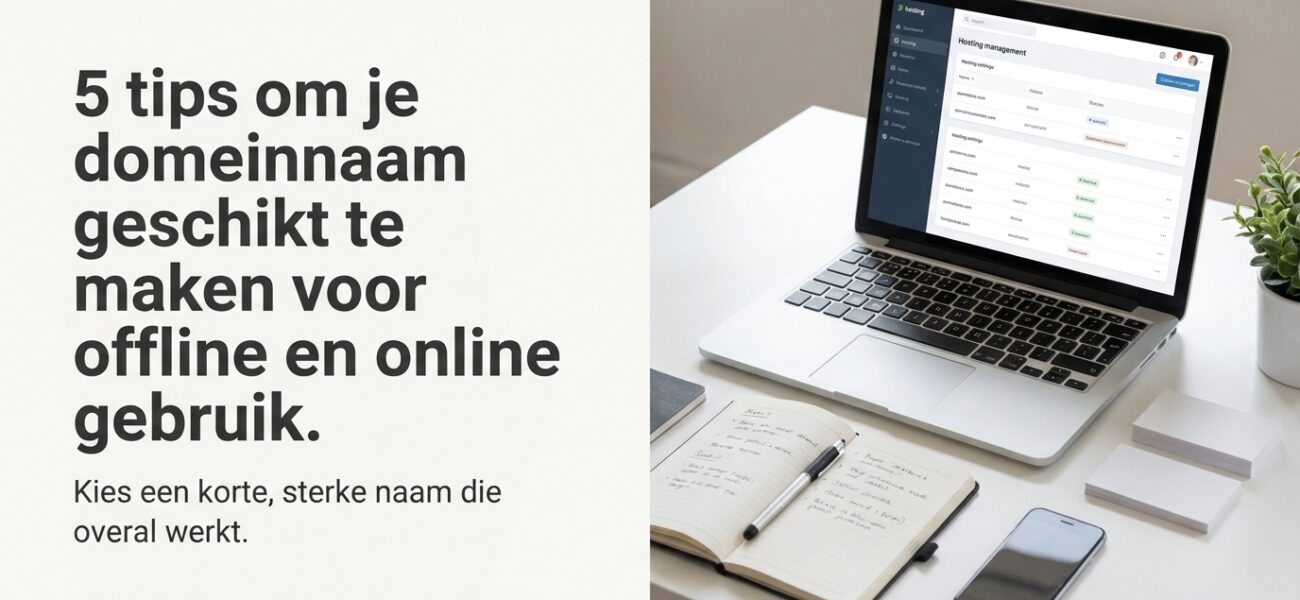 Web-Hosting 5 tips om je domeinnaam geschikt te maken voor offline en online gebruik.