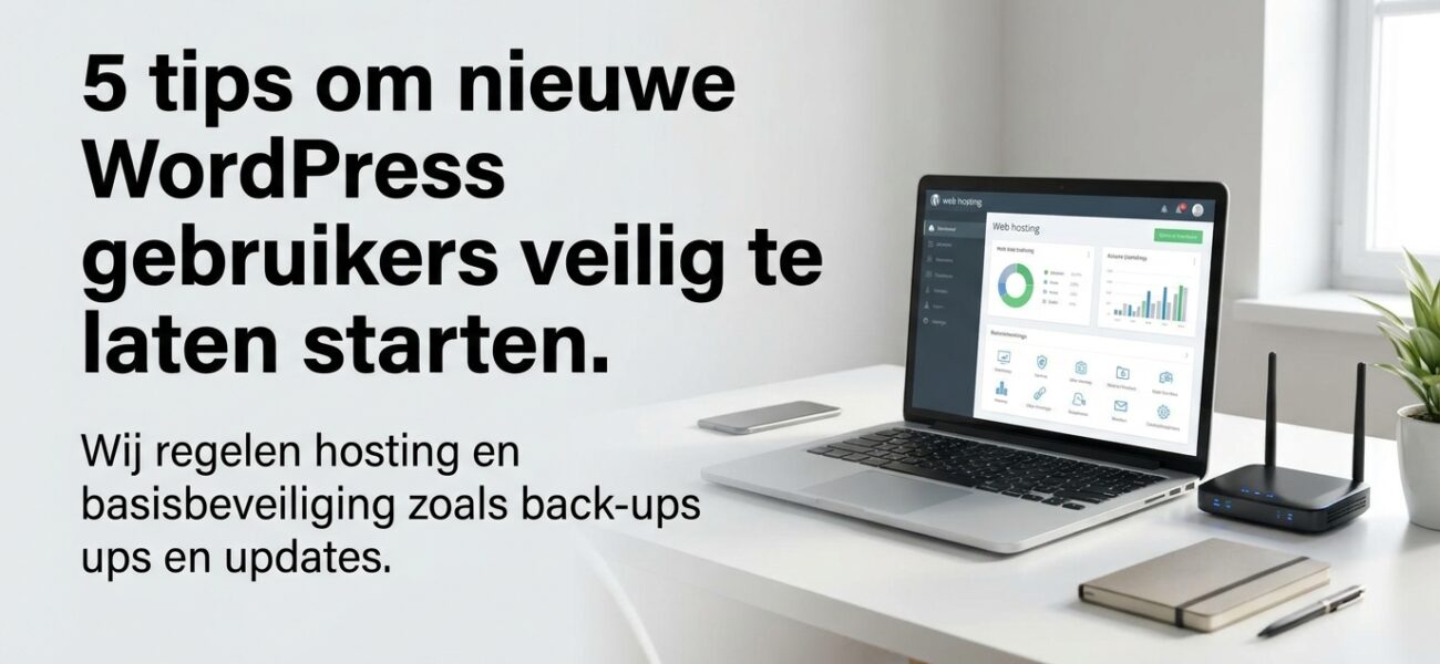 Web-Hosting 5 tips om nieuwe WordPress gebruikers veilig te laten starten.