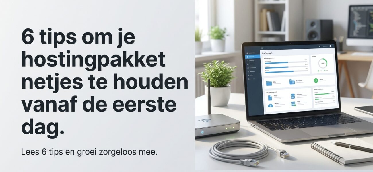 Web-Hosting 6 tips om je hostingpakket netjes te houden vanaf de eerste dag.