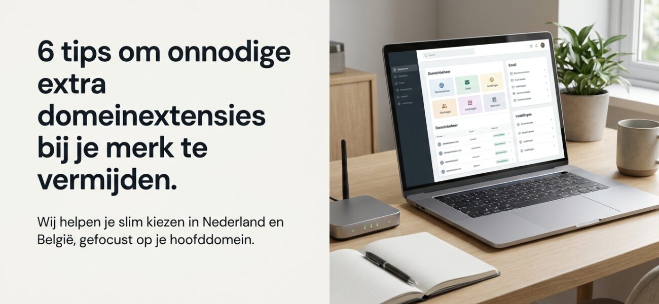 6 tips om onnodige extra domeinextensies bij je merk te vermijden. Wat een domeinextensie is en waarom focus loont