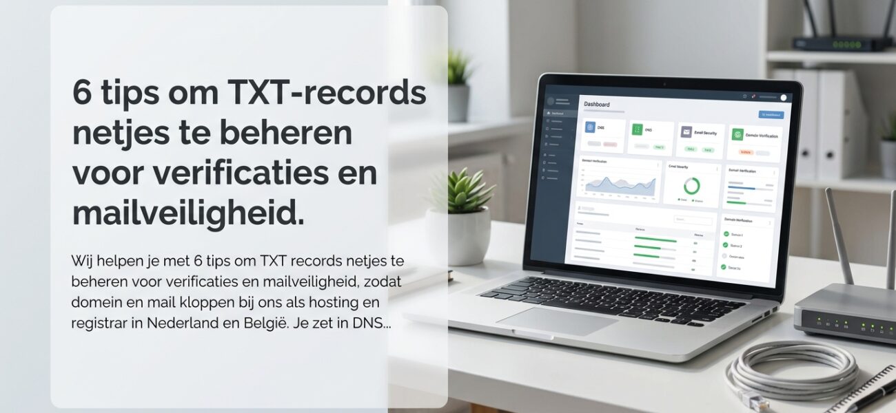 Web-Hosting 6 tips om TXT-records netjes te beheren voor verificaties en mailveiligheid.