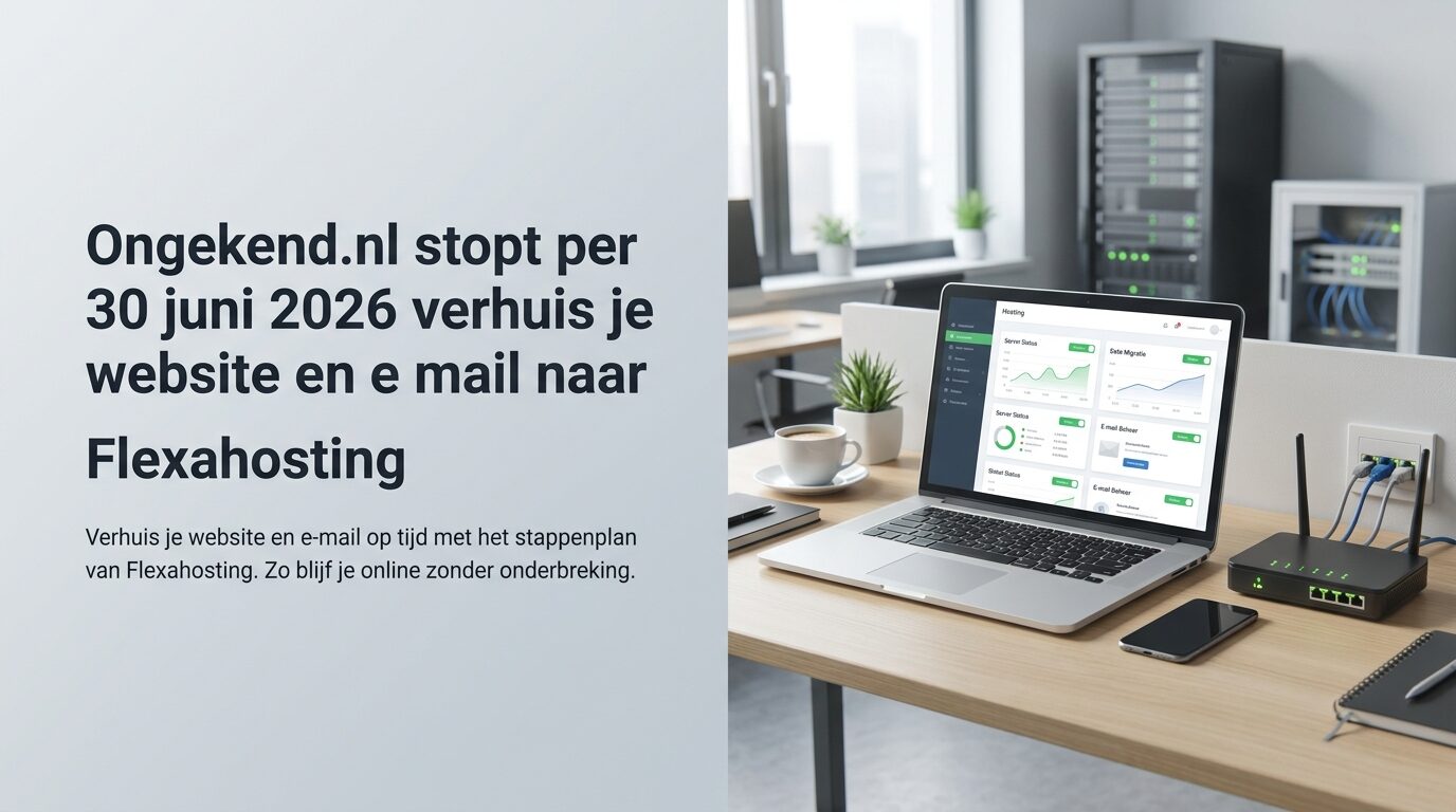 Web-Hosting Ongekend.nl stopt per 30 juni 2026 verhuis je website en e mail naar Flexahosting