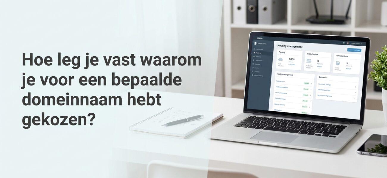 Wat betekent vastleggen waarom je voor een domeinnaam hebt gekozen
