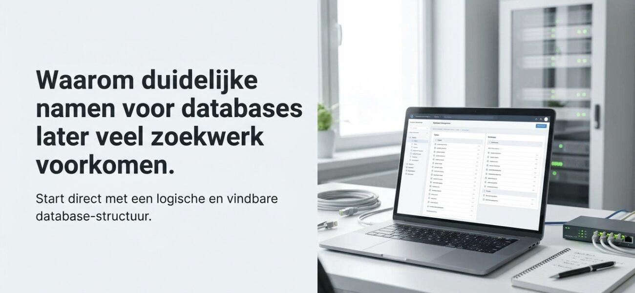 Waarom duidelijke namen voor databases later veel zoekwerk voorkomen