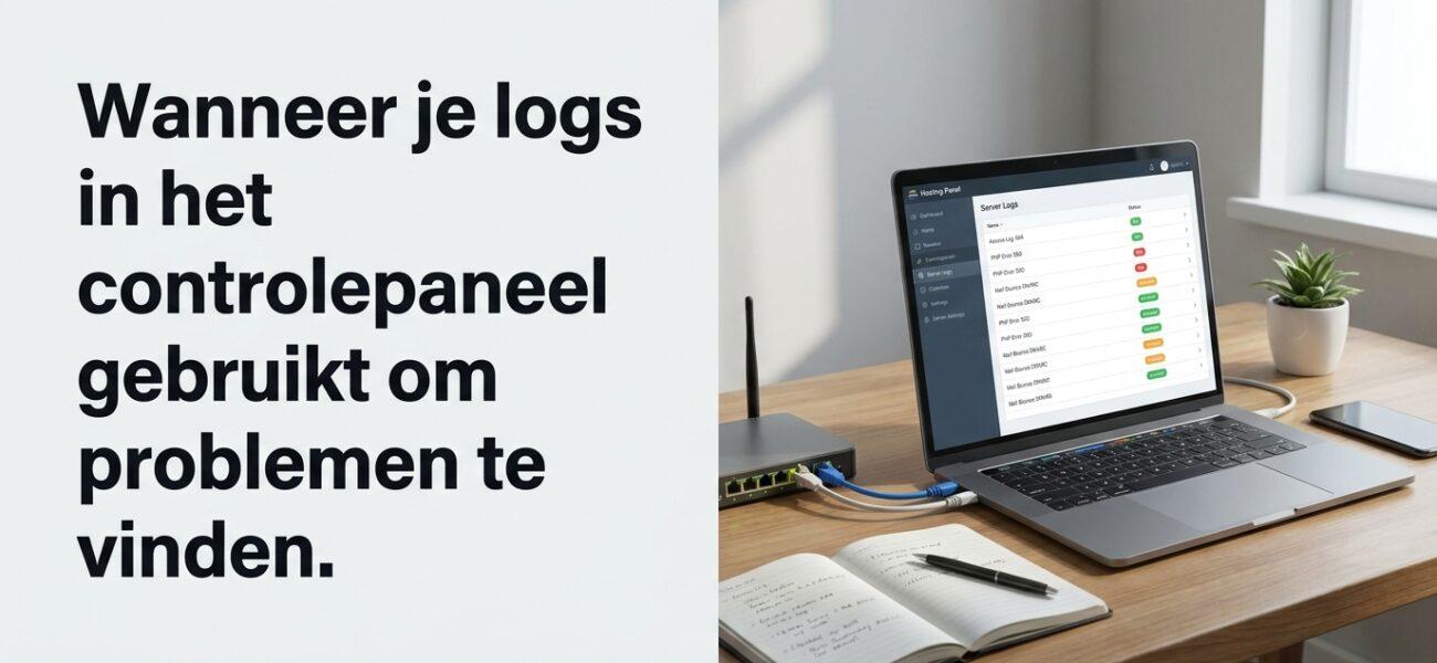 Web-Hosting Wanneer je logs in het controlepaneel gebruikt om problemen te vinden.