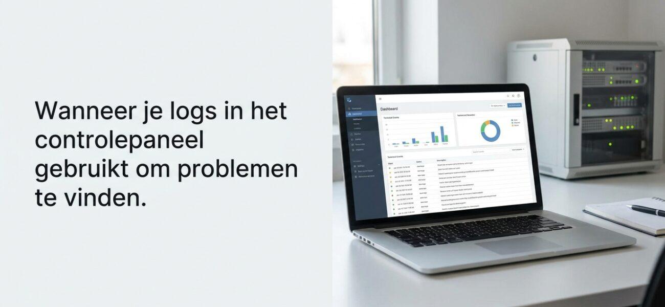 Wanneer je logs in het controlepaneel gebruikt om problemen te vinden
