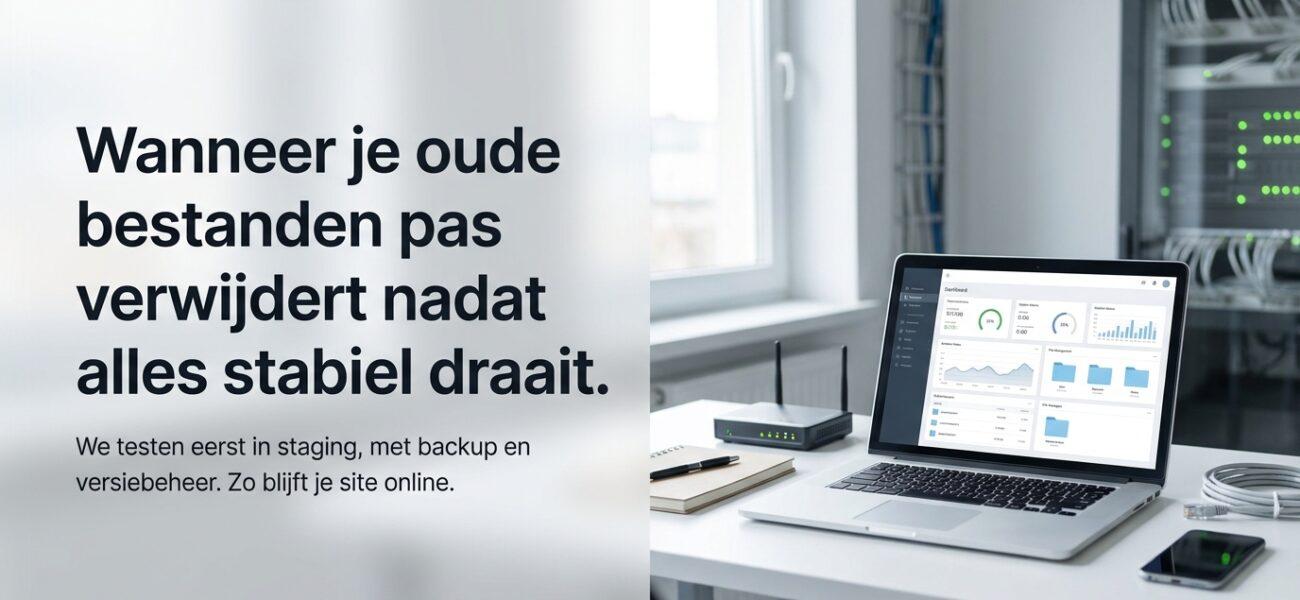 Web-Hosting Wanneer je oude bestanden pas verwijdert nadat alles stabiel draait.