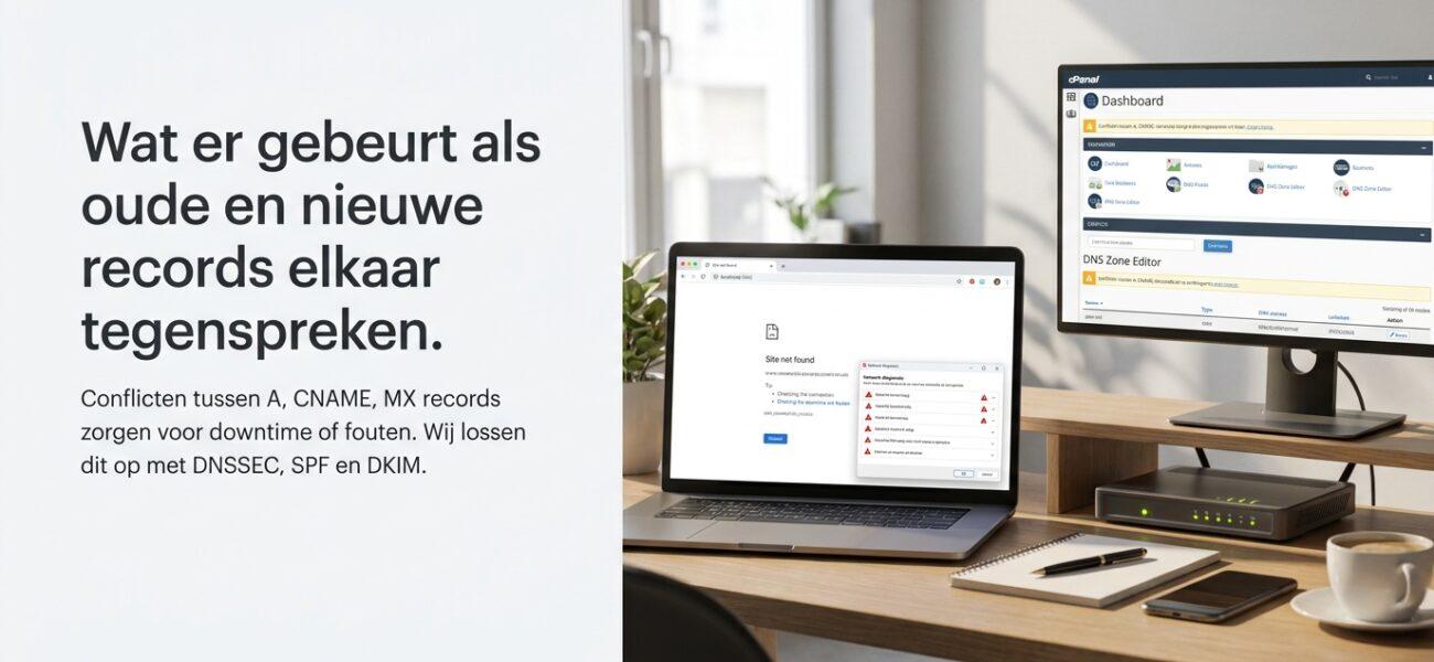 Web-Hosting Wat er gebeurt als oude en nieuwe records elkaar tegenspreken.