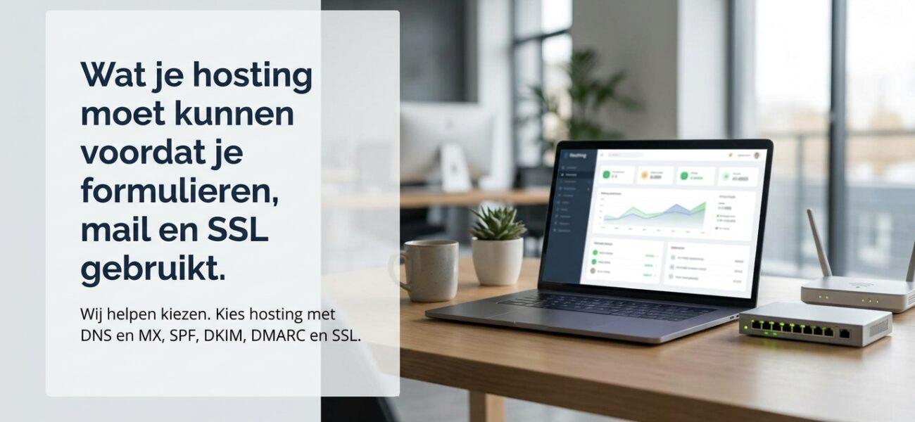 Web-Hosting Wat je hosting moet kunnen voordat je formulieren, mail en SSL gebruikt.