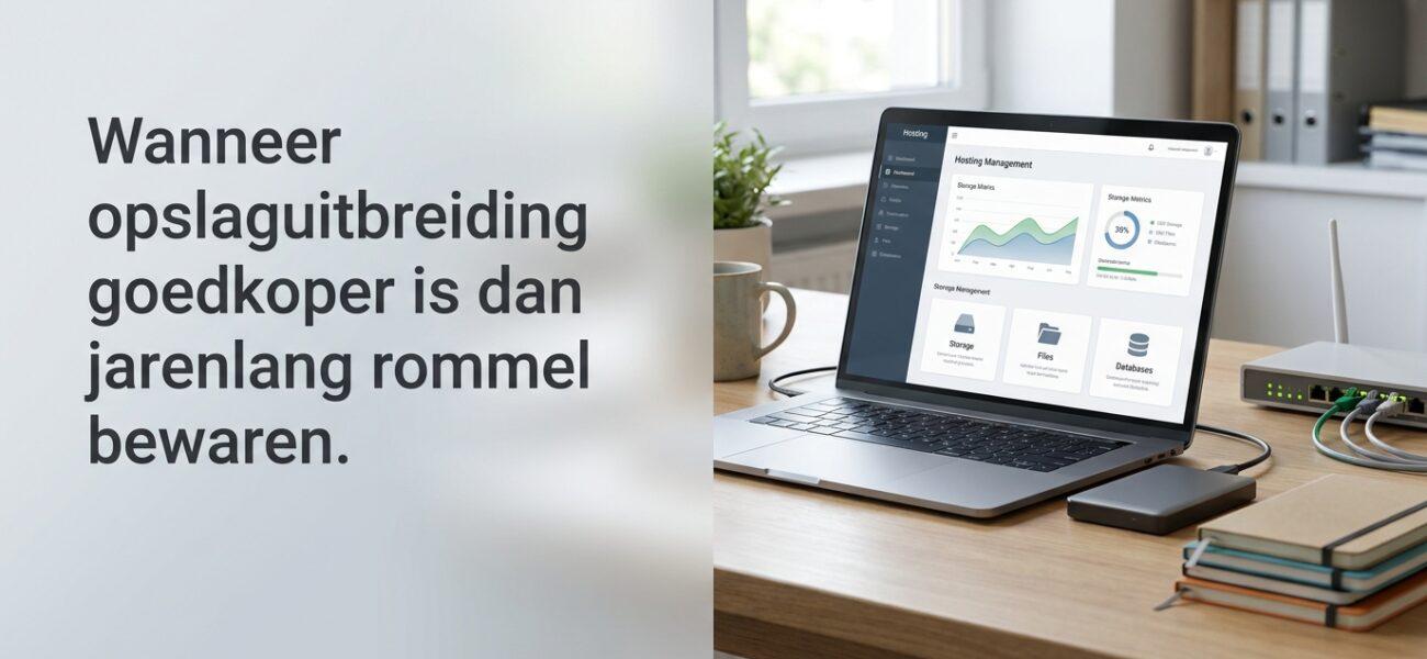 Web-Hosting Wanneer opslaguitbreiding goedkoper is dan jarenlang rommel bewaren.